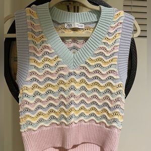 Zara pastel sweater vest vintage